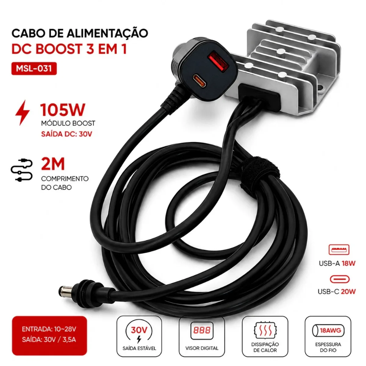Cabo com Inversor para Starlink Mini, 2 metros, imagem 2